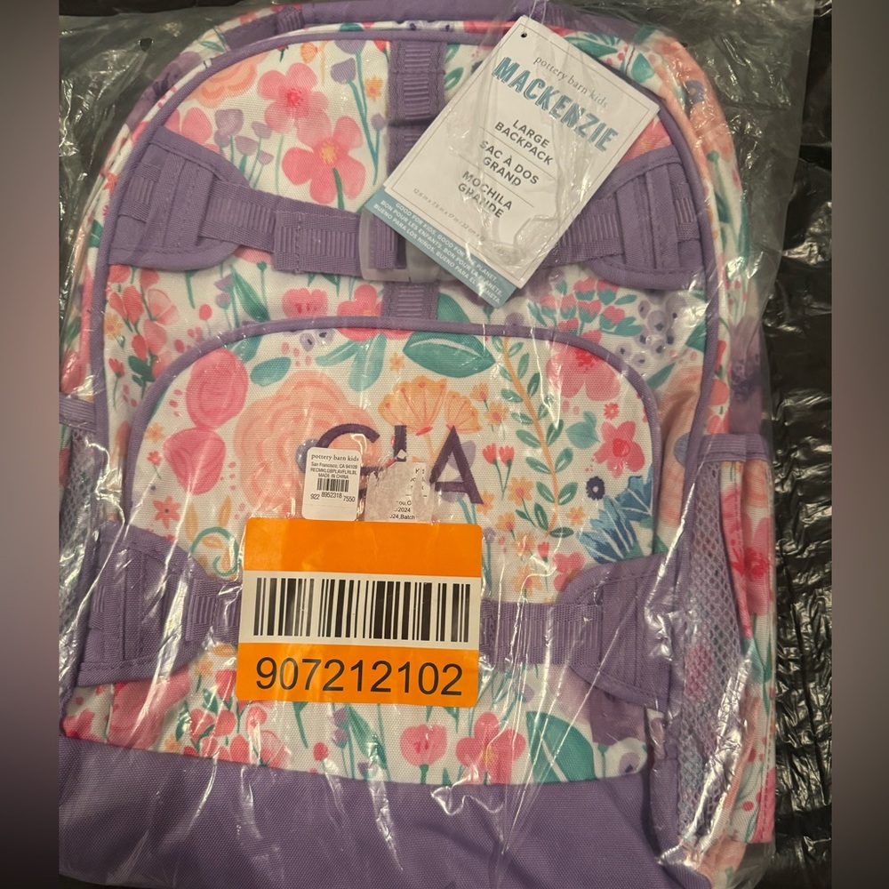 Kenzie Floral Kids Backpack in Purple and Pink